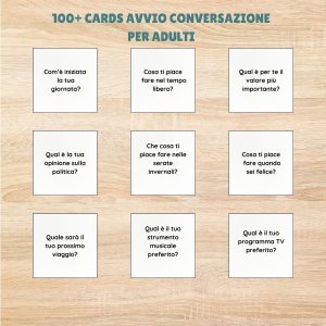 100+ Cards avvio conversazione-adulti | Materiale Logopedico ML015