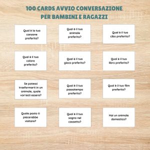 100 Cards avvio conversazione-età evolutiva Materiale Logopedico ML016
