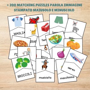 Matching Puzzles Associazione Parola-Immagine / Materiale Digitale per Allenare la Lettura Globale · Apprendimenti