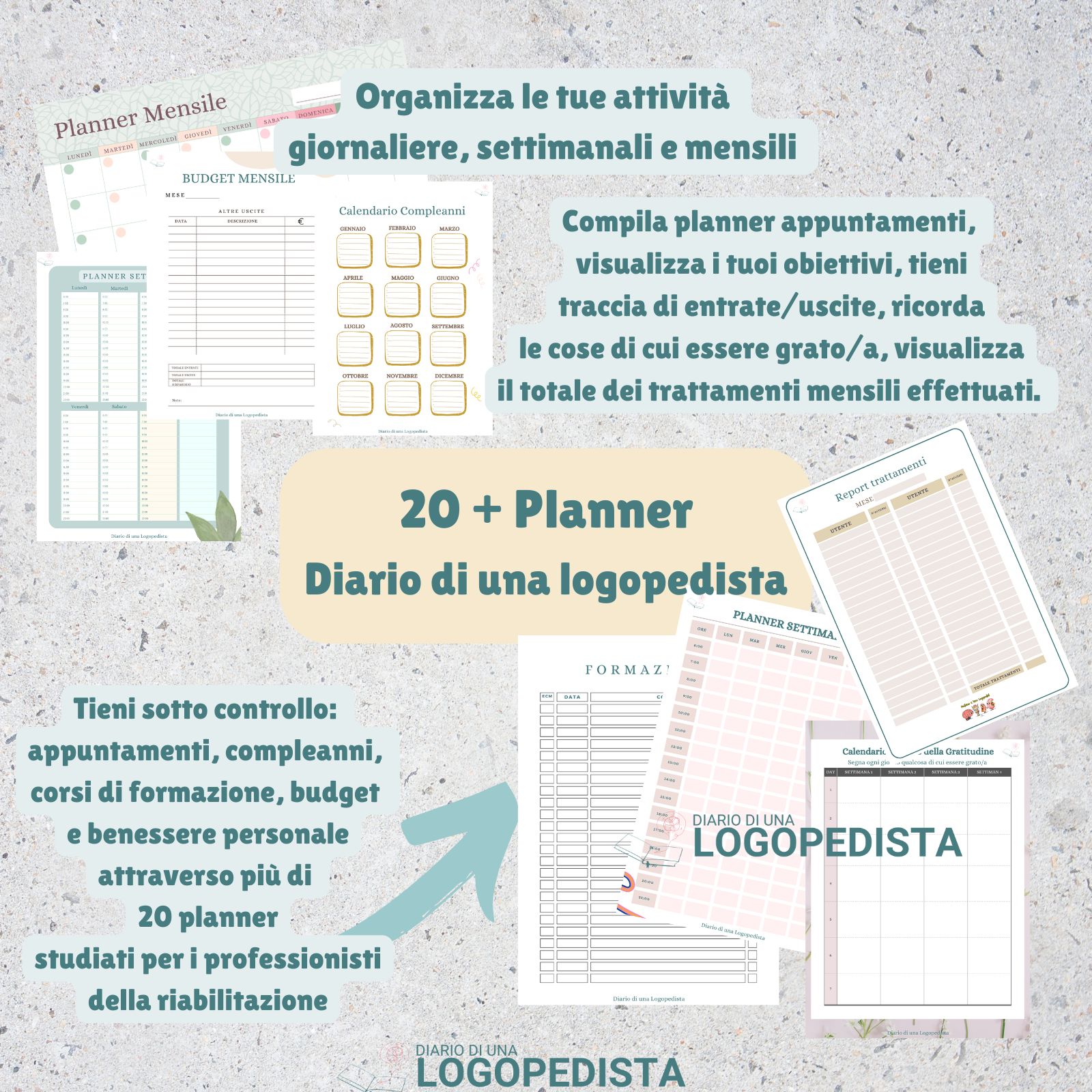 6 Planner Diario di Una Logopedista · Creatività · Diario di una Logopedista