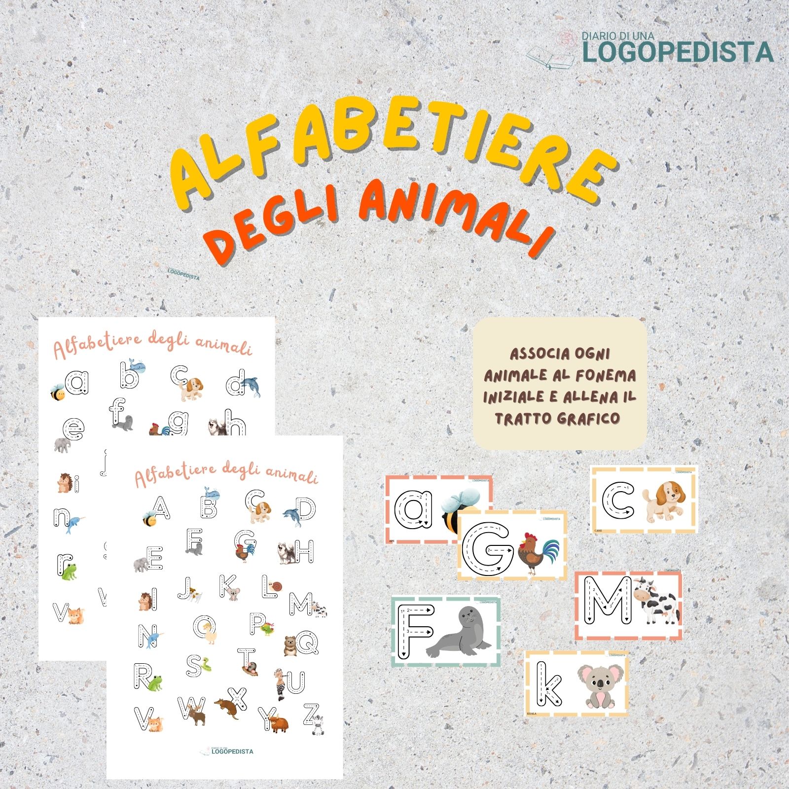 Alfabetiere degli animali Alfabetiere degli animali · Apprendimenti · Diario di una Logopedista