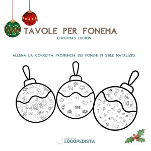 Tavole per fonema. Versione Natalizia · Articolazione · Diario di una Logopedista