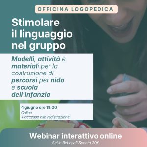 Webinar online per logopedisti: Stimolare il linguaggio nel gruppo · Webinar per Logopedisti · Diario di una Logopedista